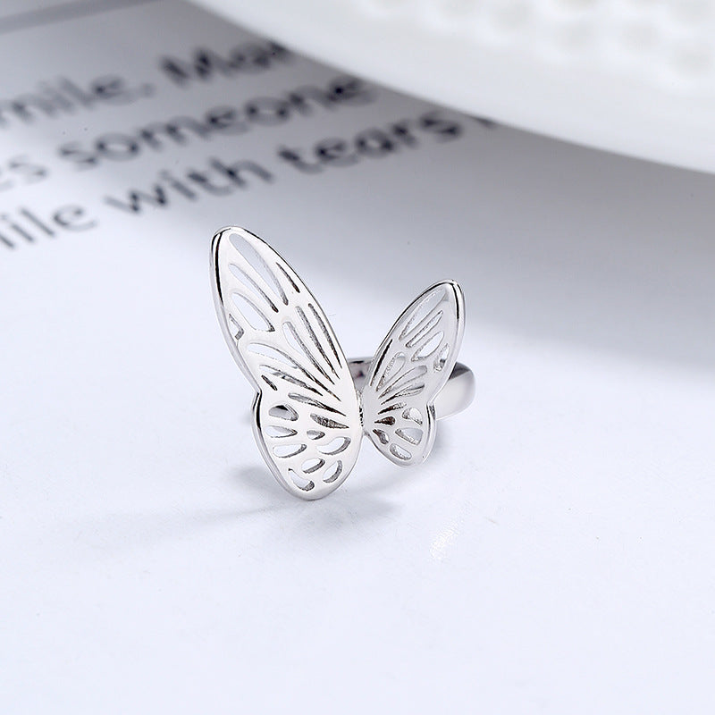 1 Piece Simple Style Butterfly Plating Sterling Silver Ear Cuffs