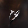 Lady Letter Sterling Silver Plating Inlay Zircon Open Rings