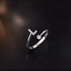 Lady Letter Sterling Silver Plating Inlay Zircon Open Rings