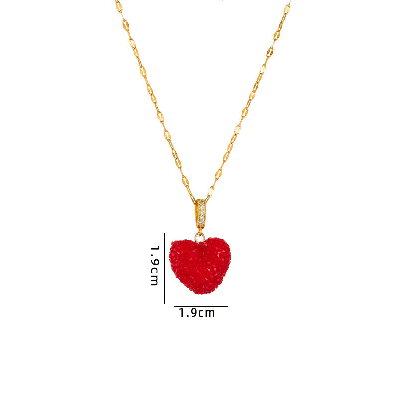 Sweet Heart Shape Plastic Titanium Steel Copper Plating Women's Pendant Necklace