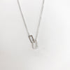 Modern Style Geometric Sterling Silver Plating Inlay Artificial Rhinestones 14k Gold Plated Pendant Necklace