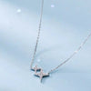 Simple Style Geometric Sterling Silver Inlay Zircon Necklace