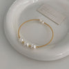 Basic Solid Color Freshwater Pearl Copper Bangle