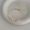 Basic Solid Color Freshwater Pearl Copper Bangle