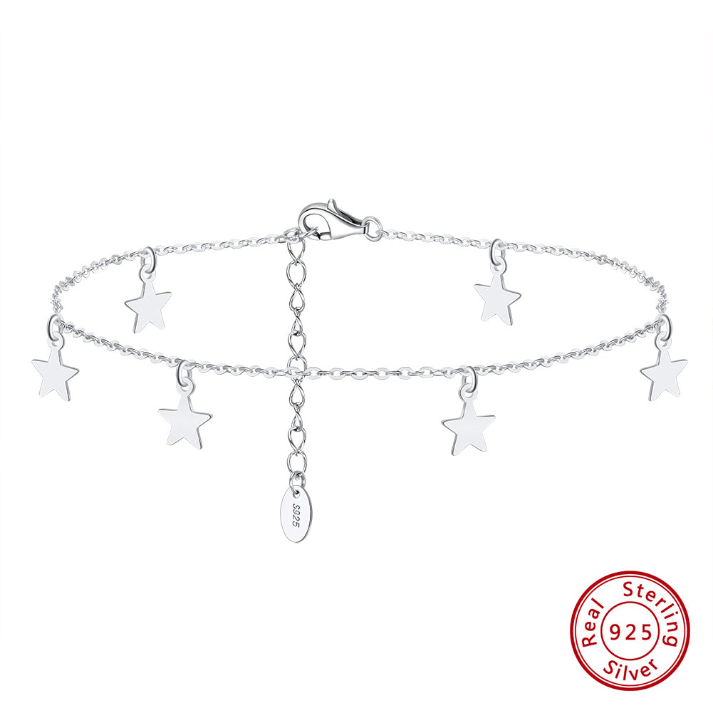 Elegant Beach Star Sterling Silver Plating Chain 14k Gold Plated White Gold Plated Silver Plated Women's Anklet