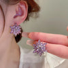 1 Pair Lady Sweet Flower Artificial Crystal Ear Studs