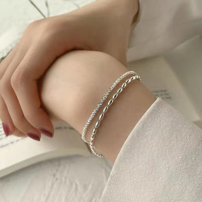 Simple Style Solid Color Sterling Silver Plating Gold Plated Bracelets