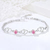 Simple Style Heart Shape Sterling Silver Inlay Zircon Bracelets