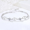 Simple Style Heart Shape Sterling Silver Inlay Zircon Bracelets