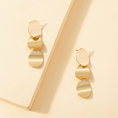 1 Pair Elegant Retro Oval Plating Alloy Drop Earrings