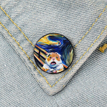 Funny Animal Cartoon Metal Printing Unisex Brooches