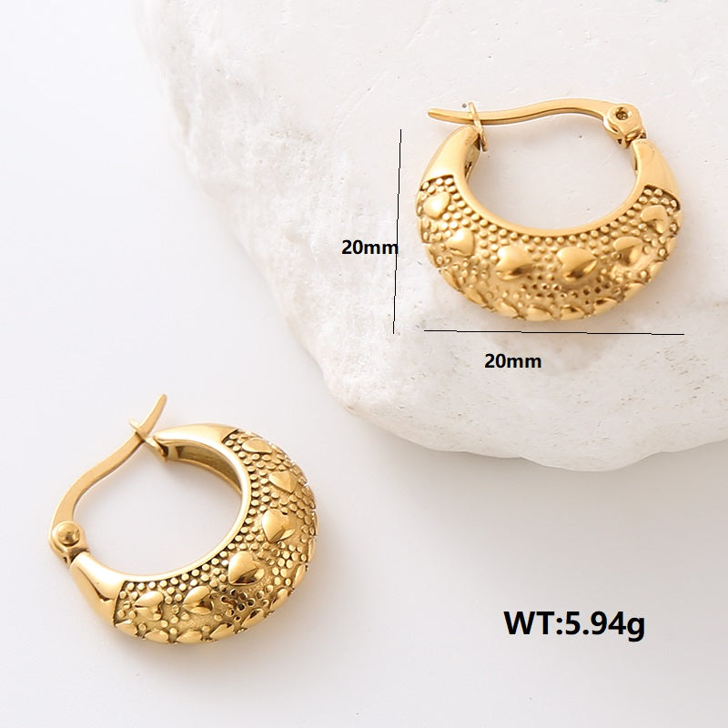 1 Pair Simple Style Solid Color Plating Stainless Steel 24k Gold Plated Ear Studs