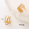 1 Pair Streetwear Paw Print Plating Inlay Stainless Steel Artificial Pearls Artificial Diamond 24k Gold Plated Ear Studs