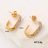 1 Pair Streetwear Paw Print Plating Inlay Stainless Steel Artificial Pearls Artificial Diamond 24k Gold Plated Ear Studs