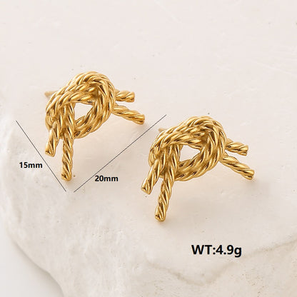 1 Pair Simple Style Classic Style Solid Color Plating Stainless Steel 24k Gold Plated Ear Studs