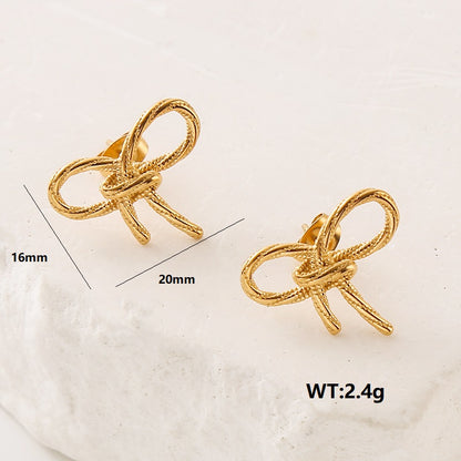 1 Pair Simple Style Classic Style Solid Color Plating Stainless Steel 24k Gold Plated Ear Studs