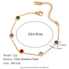 Simple Style Classic Style Round Stainless Steel 18k Gold Plated Rhinestones Bracelets In Bulk