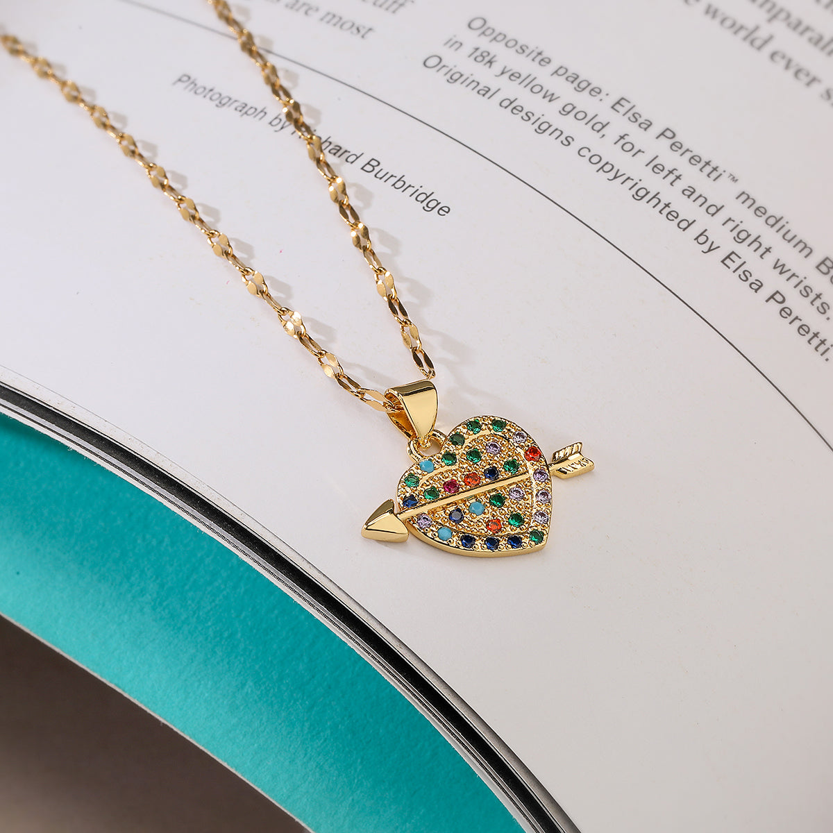 Basic Lady Simple Style Heart Shape Copper 18k Gold Plated Zircon Pendant Necklace In Bulk