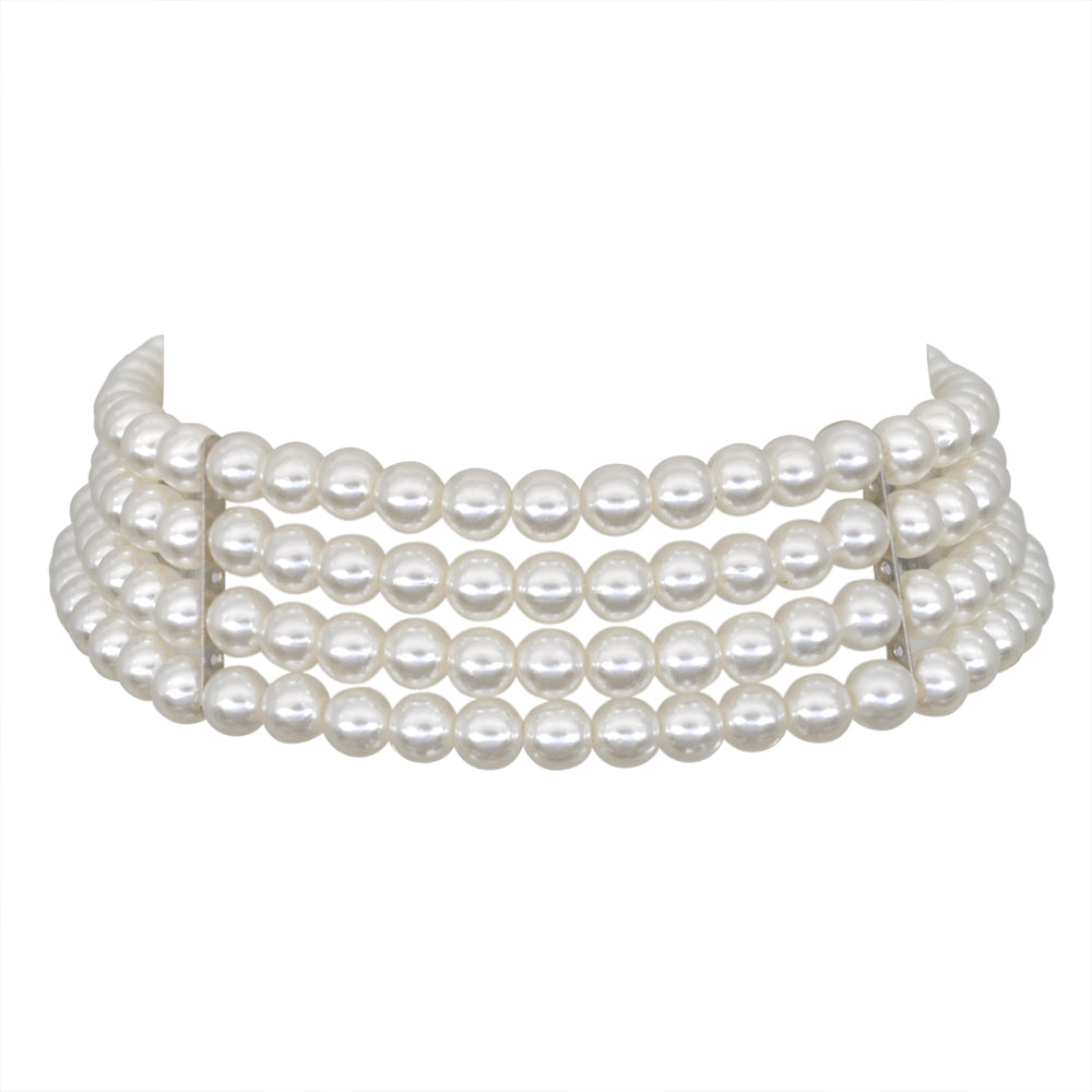 Elegant French Style Classic Style Solid Color Artificial Pearl Alloy Beaded Plating Silver Plated Women's Choker