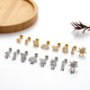 1 Piece Ig Style Sector Snowflake Plating Inlay Stainless Steel Zircon 18k Gold Plated Ear Studs