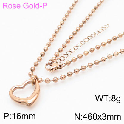 Casual Vacation Heart Shape Titanium Steel Plating 18k Gold Plated Bracelets Necklace