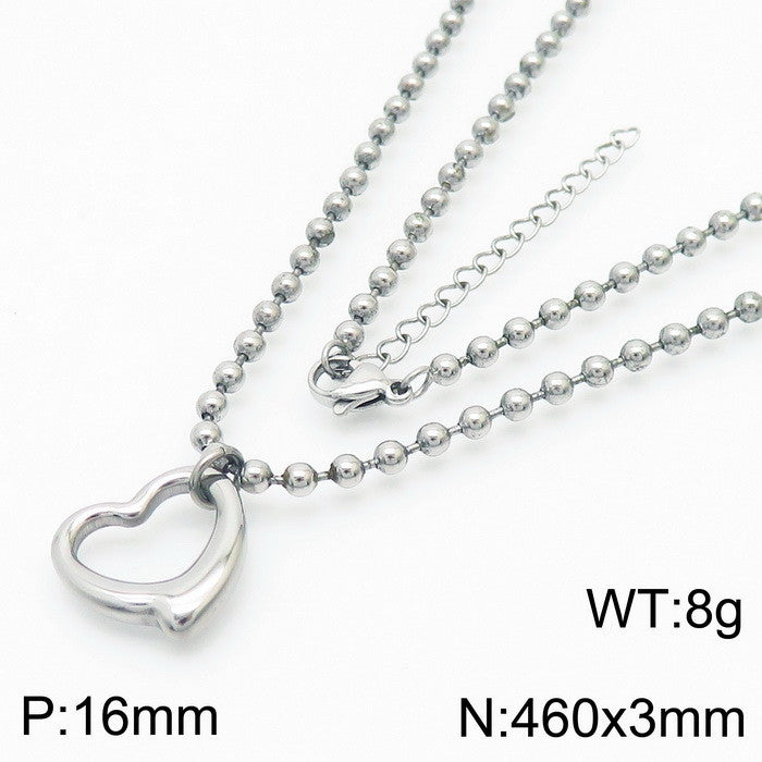 Casual Vacation Heart Shape Titanium Steel Plating 18k Gold Plated Bracelets Necklace