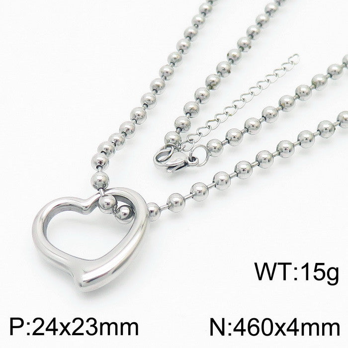 Casual Vacation Heart Shape Titanium Steel Plating 18k Gold Plated Bracelets Necklace