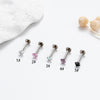 1 Piece Korean Style Square Plating Inlay Stainless Steel Zircon 18k Gold Plated Ear Studs