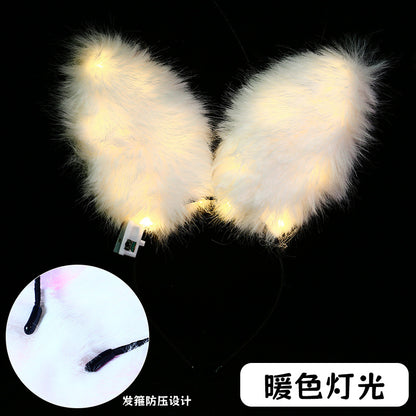 Fashion Angel Wings Goose Feather Luminous Headband Party Headdress Wholesale