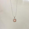 Simple Style Square Sterling Silver Inlay Zircon Pendant Necklace