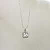 Simple Style Square Sterling Silver Inlay Zircon Pendant Necklace