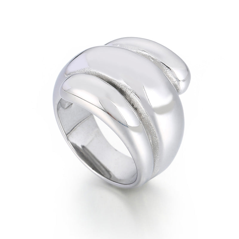 Retro Round Stainless Steel Rings