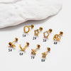 1 Piece Ear Cartilage Rings & Studs Simple Style Star Moon Flower Pure Titanium Copper Inlay Zircon