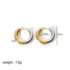 1 Pair Classic Style Round Polishing Plating Stainless Steel 18k Gold Plated Hoop Earrings