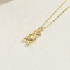 Luxurious Bear Copper 14k Gold Plated Zircon Pendant Necklace In Bulk