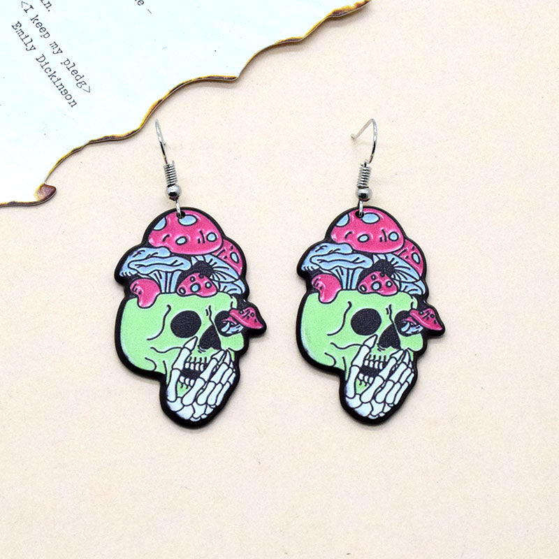 1 Pair Funny Skull Arylic