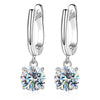 Elegant Geometric Sterling Silver Gra Plating Inlay Moissanite White Gold Plated Drop Earrings