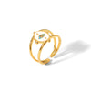 Casual Streetwear Eye Stainless Steel Plating 18k Gold Plated Open Rings