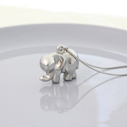 Casual Streetwear Elephant Stainless Steel Pendant Necklace