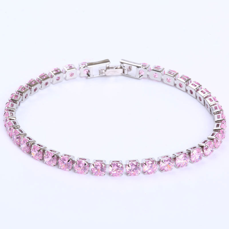 Casual Elegant Streetwear Round Copper Inlay Zircon Tennis Bracelet