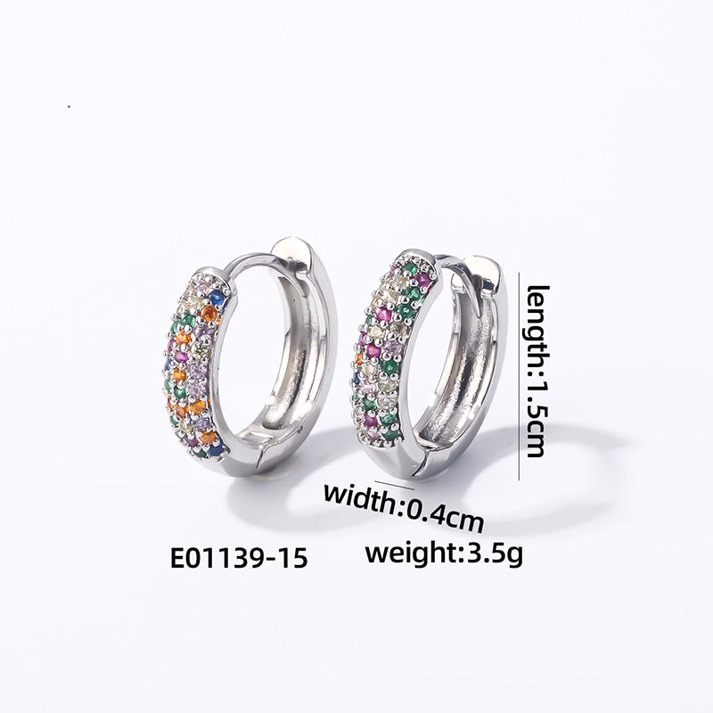 1 Pair Casual Modern Style Round Inlay Copper Zircon Earrings