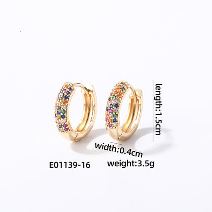 1 Pair Casual Modern Style Round Inlay Copper Zircon Earrings