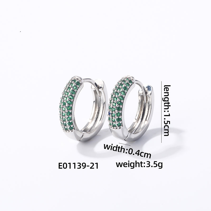 1 Pair Casual Modern Style Round Inlay Copper Zircon Earrings