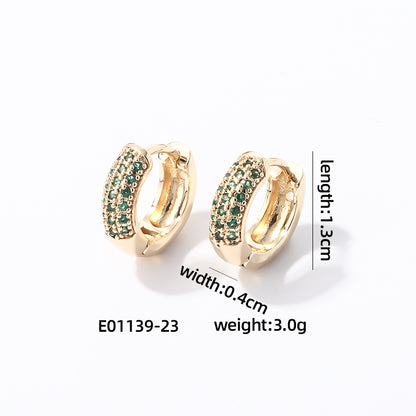 1 Pair Casual Modern Style Round Inlay Copper Zircon Earrings