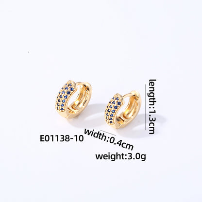 1 Pair Casual Modern Style Round Inlay Copper Zircon Earrings