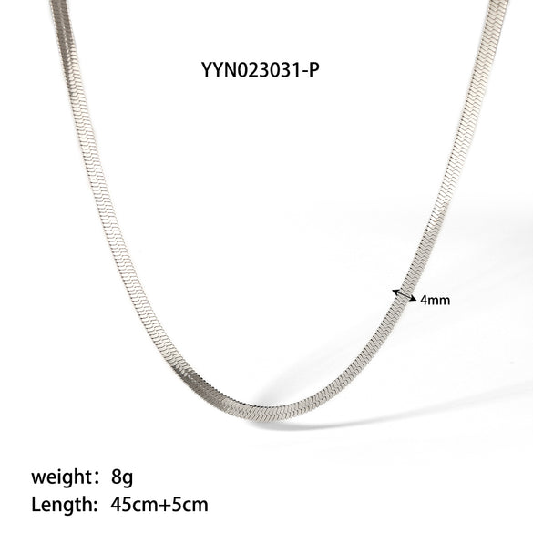 Hip-hop Simple Style Solid Color Stainless Steel 18k Gold Plated Necklace In Bulk