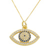 Classic Style Streetwear Eye Butterfly Copper Gold Plated Zircon Pendant Necklace In Bulk