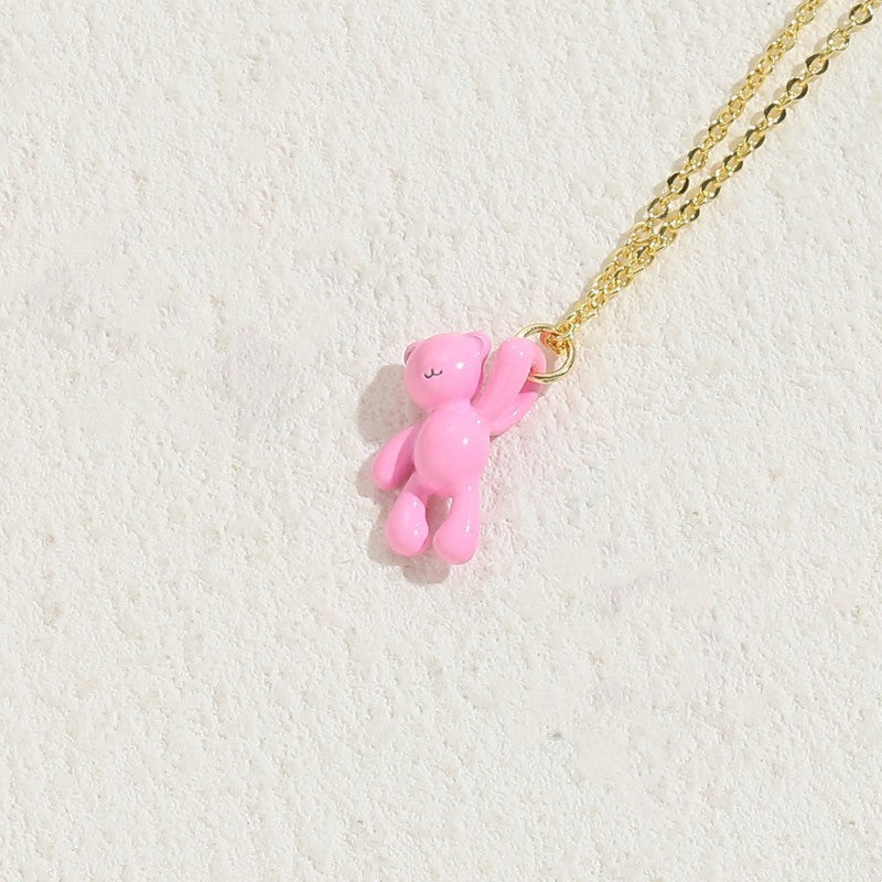 Elegant Luxurious Classic Style Animal Bear Copper 14k Gold Plated Pendant Necklace In Bulk