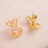 1 Pair Ig Style Shiny Letter X Plating Inlay Copper Zircon 14k Gold Plated Ear Studs