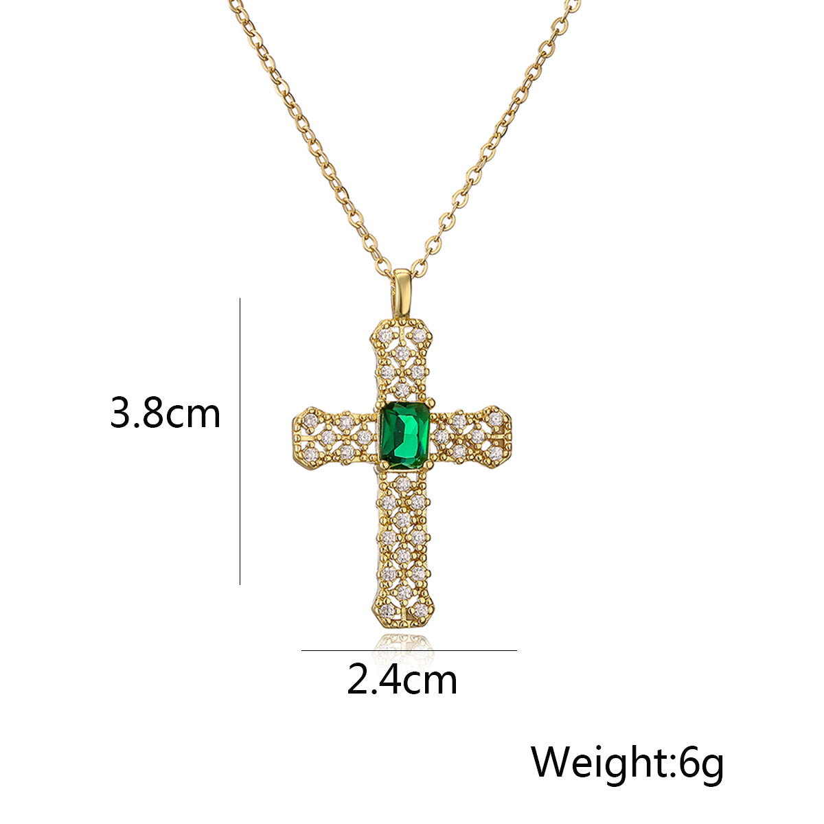 Simple Style Commute Cross Copper 18k Gold Plated Artificial Pearls Zircon Pendant Necklace In Bulk